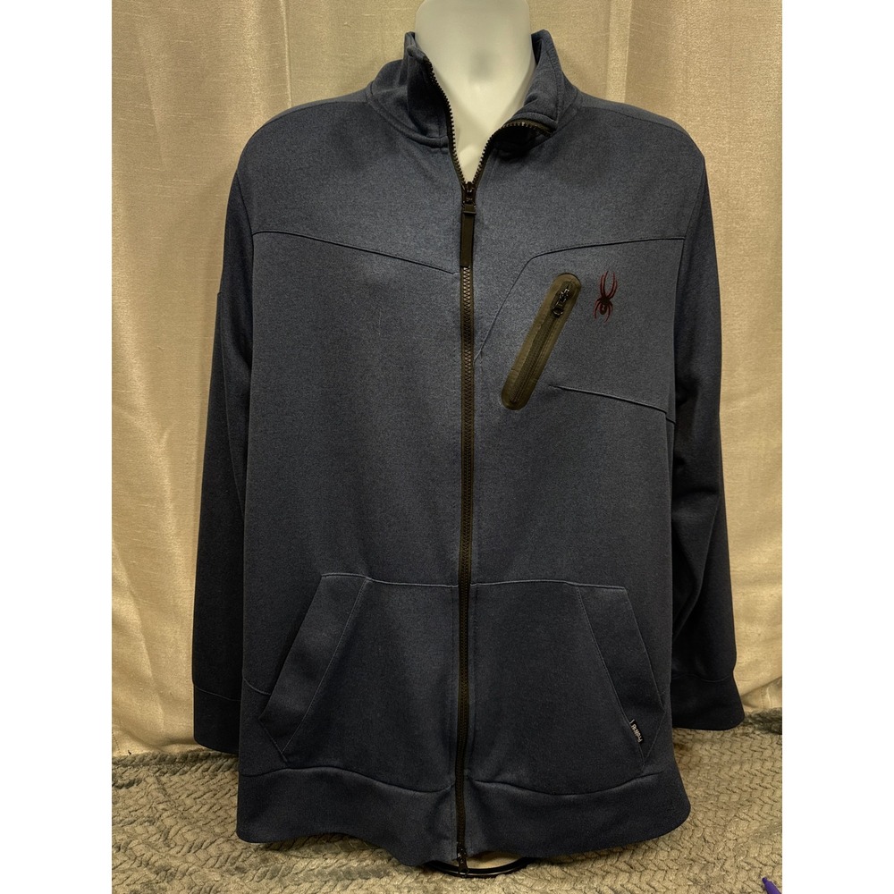 Spyder Active Mens XXL Blue Full Zip ProWEB Jacket Mock Neck SPM806U 1628546‎